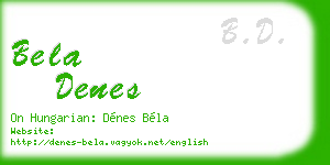 bela denes business card