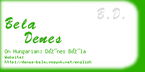 bela denes business card